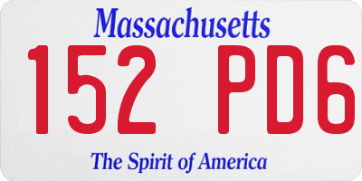 MA license plate 152PD6