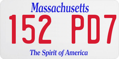 MA license plate 152PD7