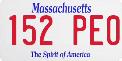MA license plate 152PE0