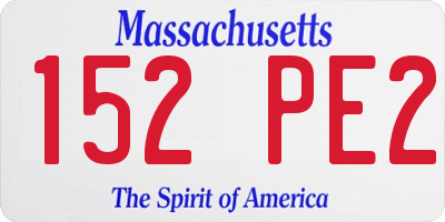 MA license plate 152PE2