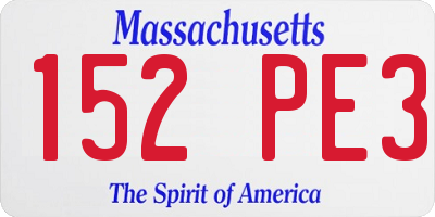 MA license plate 152PE3