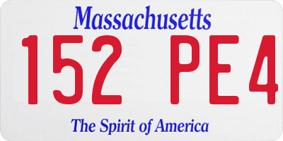 MA license plate 152PE4