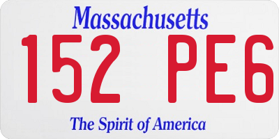 MA license plate 152PE6
