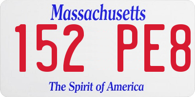 MA license plate 152PE8
