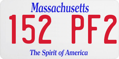 MA license plate 152PF2