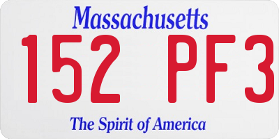 MA license plate 152PF3