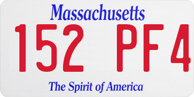 MA license plate 152PF4