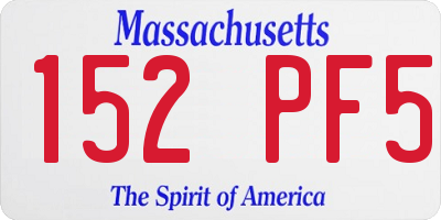 MA license plate 152PF5