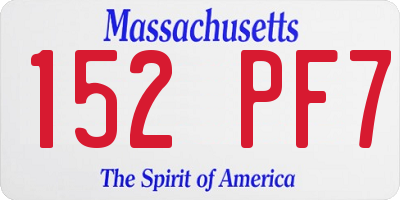 MA license plate 152PF7
