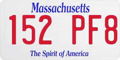 MA license plate 152PF8