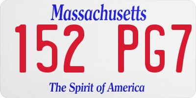 MA license plate 152PG7