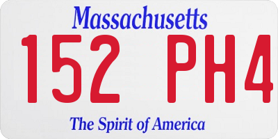 MA license plate 152PH4