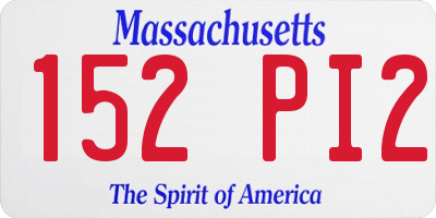 MA license plate 152PI2