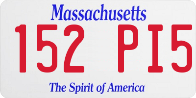 MA license plate 152PI5