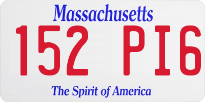 MA license plate 152PI6