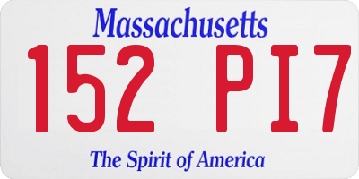 MA license plate 152PI7