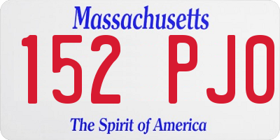 MA license plate 152PJ0