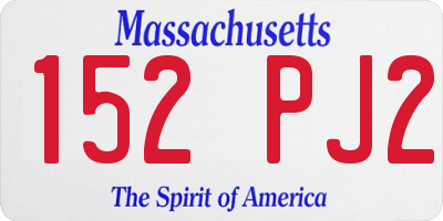 MA license plate 152PJ2