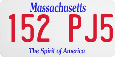 MA license plate 152PJ5