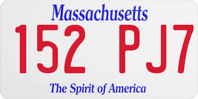 MA license plate 152PJ7