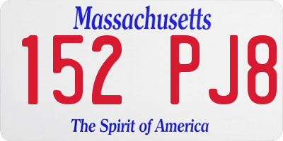 MA license plate 152PJ8
