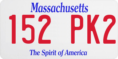 MA license plate 152PK2