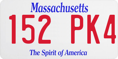 MA license plate 152PK4