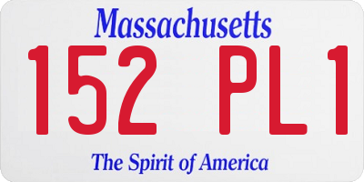MA license plate 152PL1