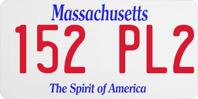 MA license plate 152PL2