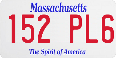 MA license plate 152PL6
