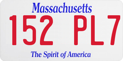 MA license plate 152PL7