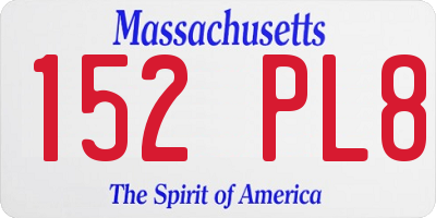 MA license plate 152PL8