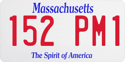 MA license plate 152PM1