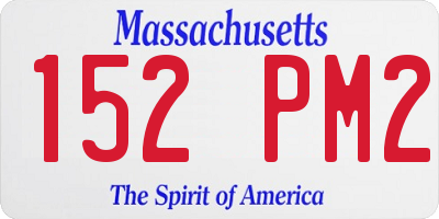 MA license plate 152PM2