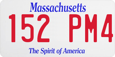 MA license plate 152PM4