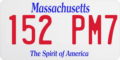 MA license plate 152PM7