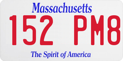 MA license plate 152PM8