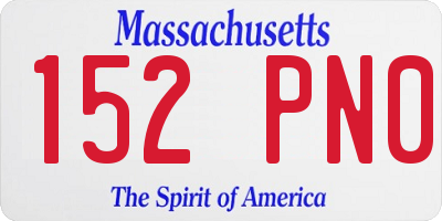 MA license plate 152PN0