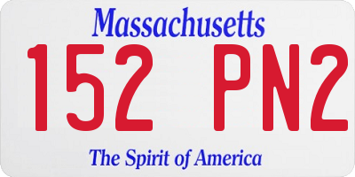 MA license plate 152PN2