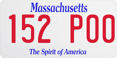 MA license plate 152PO0