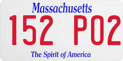 MA license plate 152PO2