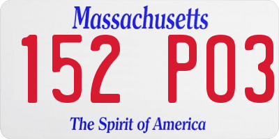 MA license plate 152PO3