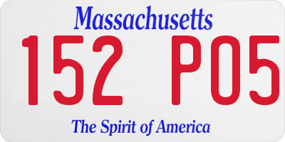 MA license plate 152PO5