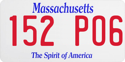 MA license plate 152PO6