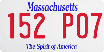 MA license plate 152PO7