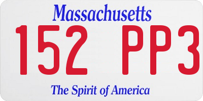 MA license plate 152PP3