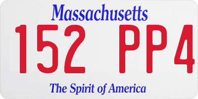 MA license plate 152PP4