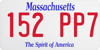 MA license plate 152PP7