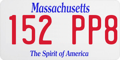 MA license plate 152PP8