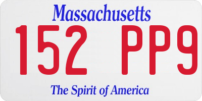 MA license plate 152PP9